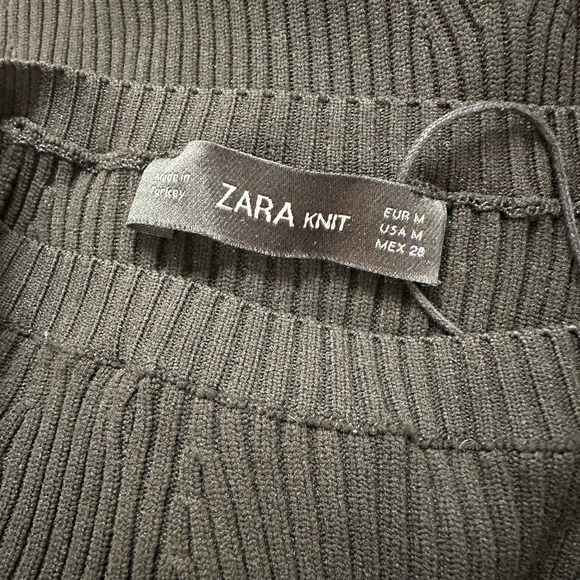 ZARA Fit & Flare Midi Dress Short Sleeve Rib Knit Maxi - Picture 11 of 12